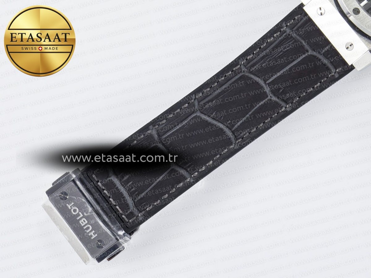 Classic Fusion 42mm SS JJF 1:1 Best Edition Gray Dial on Black Gummy Leather Strap - Görsel 22