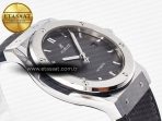 Classic Fusion 42mm SS JJF 1:1 Best Edition Gray Dial on Black Gummy Leather Strap - Görsel 7