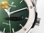 Classic Fusion 42mm SS JJF 1:1 Best Edition Green Dial on Green Gummy Leather Strap - Görsel 12