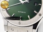Classic Fusion 42mm SS JJF 1:1 Best Edition Green Dial on Green Gummy Leather Strap - Görsel 13