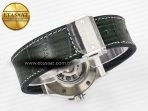 Classic Fusion 42mm SS JJF 1:1 Best Edition Green Dial on Green Gummy Leather Strap - Görsel 16
