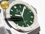 Classic Fusion 42mm SS JJF 1:1 Best Edition Green Dial on Green Gummy Leather Strap - Görsel 5