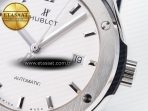 Classic Fusion 42mm SS JJF 1:1 Best Edition White Dial on Black Gummy Leather Strap - Görsel 12