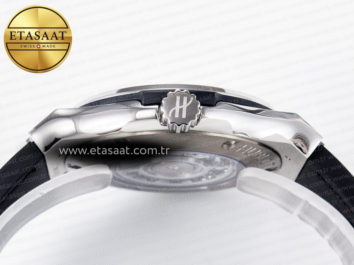 Classic Fusion 42mm SS JJF 1:1 Best Edition White Dial on Black Gummy Leather Strap - Görsel 15