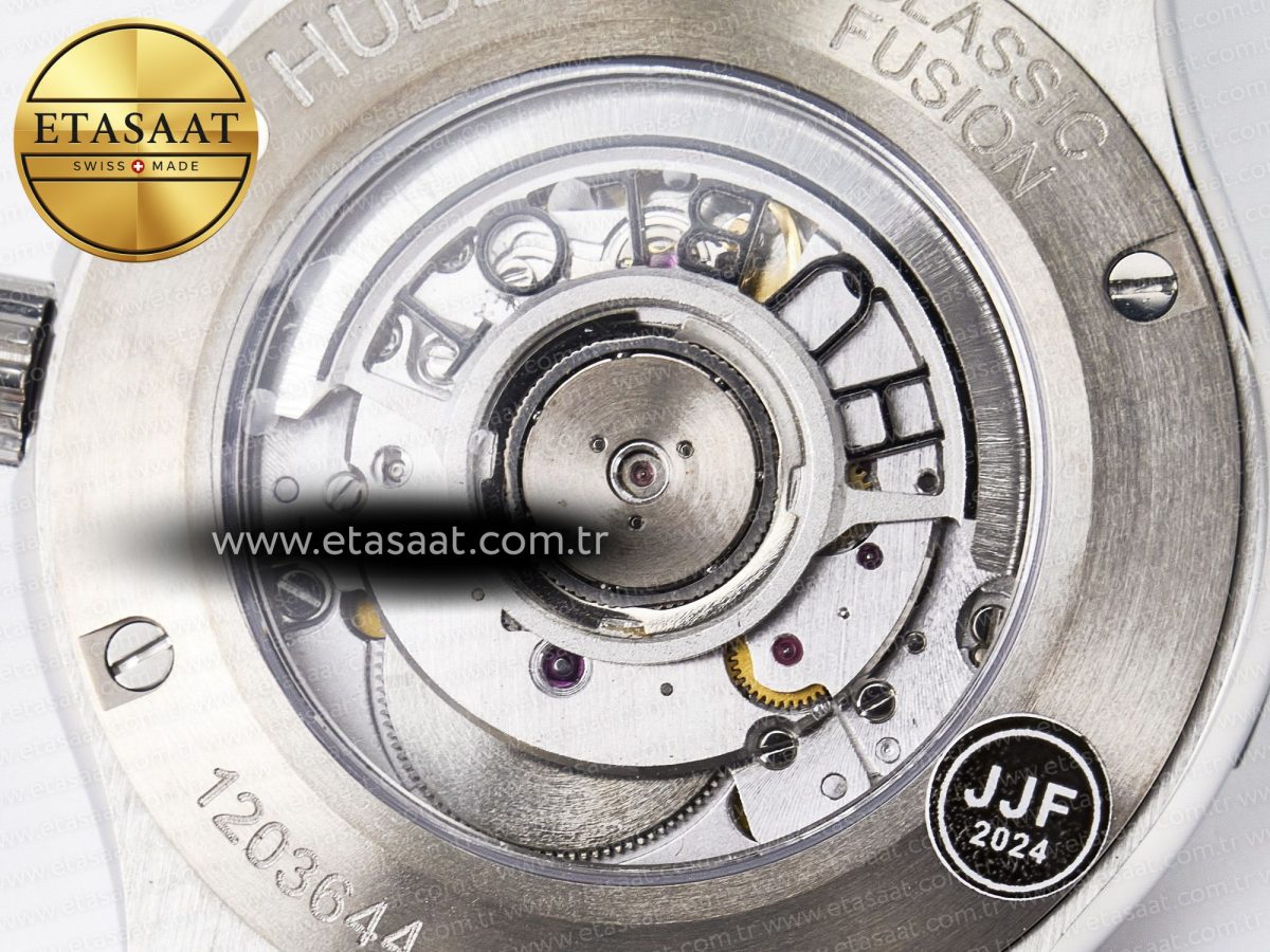 Classic Fusion 42mm SS JJF 1:1 Best Edition White Dial on Black Gummy Leather Strap - Görsel 19