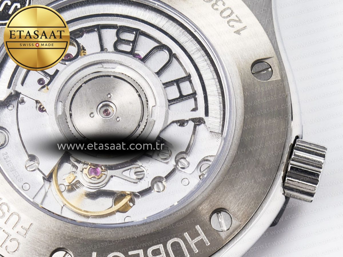 Classic Fusion 42mm SS JJF 1:1 Best Edition White Dial on Black Gummy Leather Strap - Görsel 20