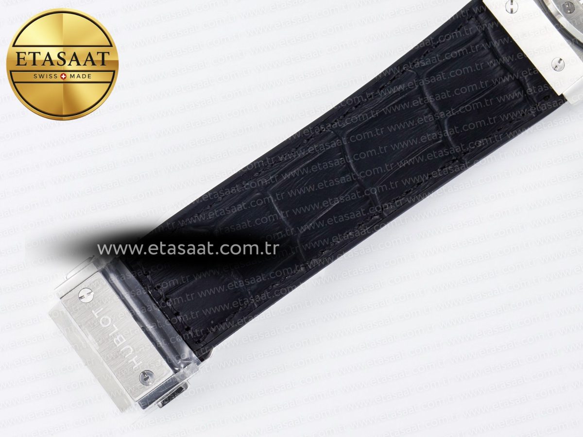 Classic Fusion 42mm SS JJF 1:1 Best Edition White Dial on Black Gummy Leather Strap - Görsel 22