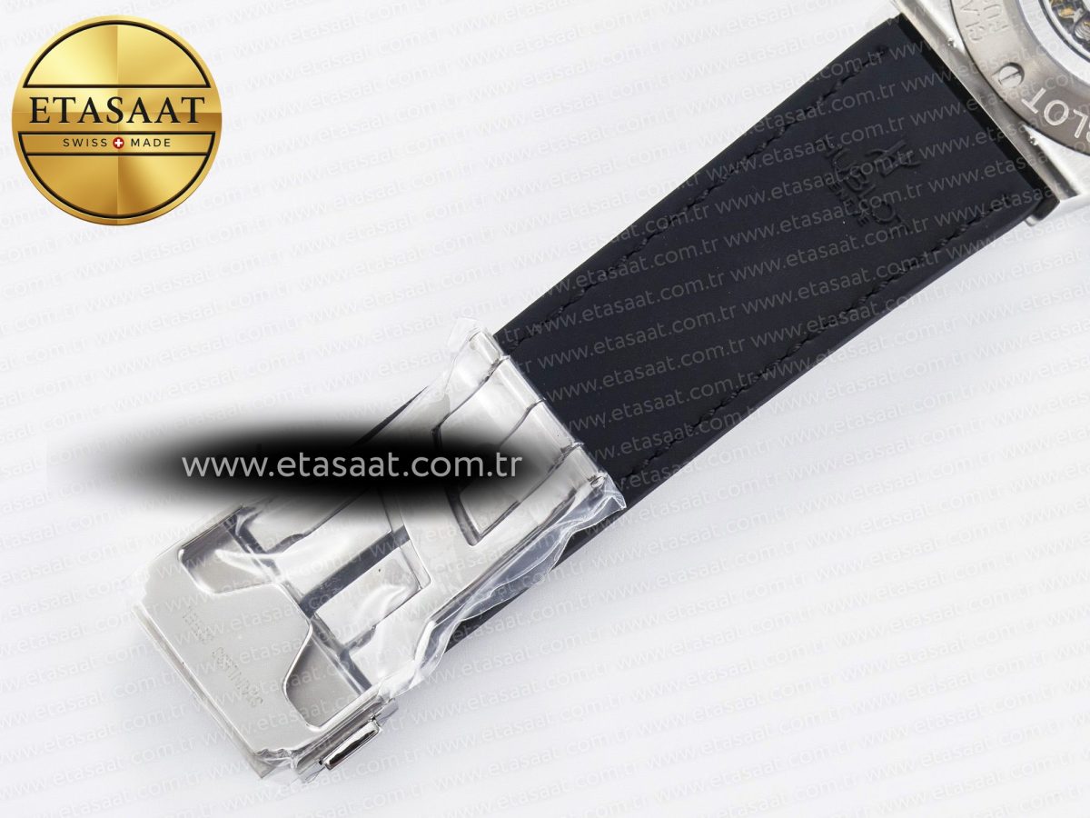Classic Fusion 42mm SS JJF 1:1 Best Edition White Dial on Black Gummy Leather Strap - Görsel 23