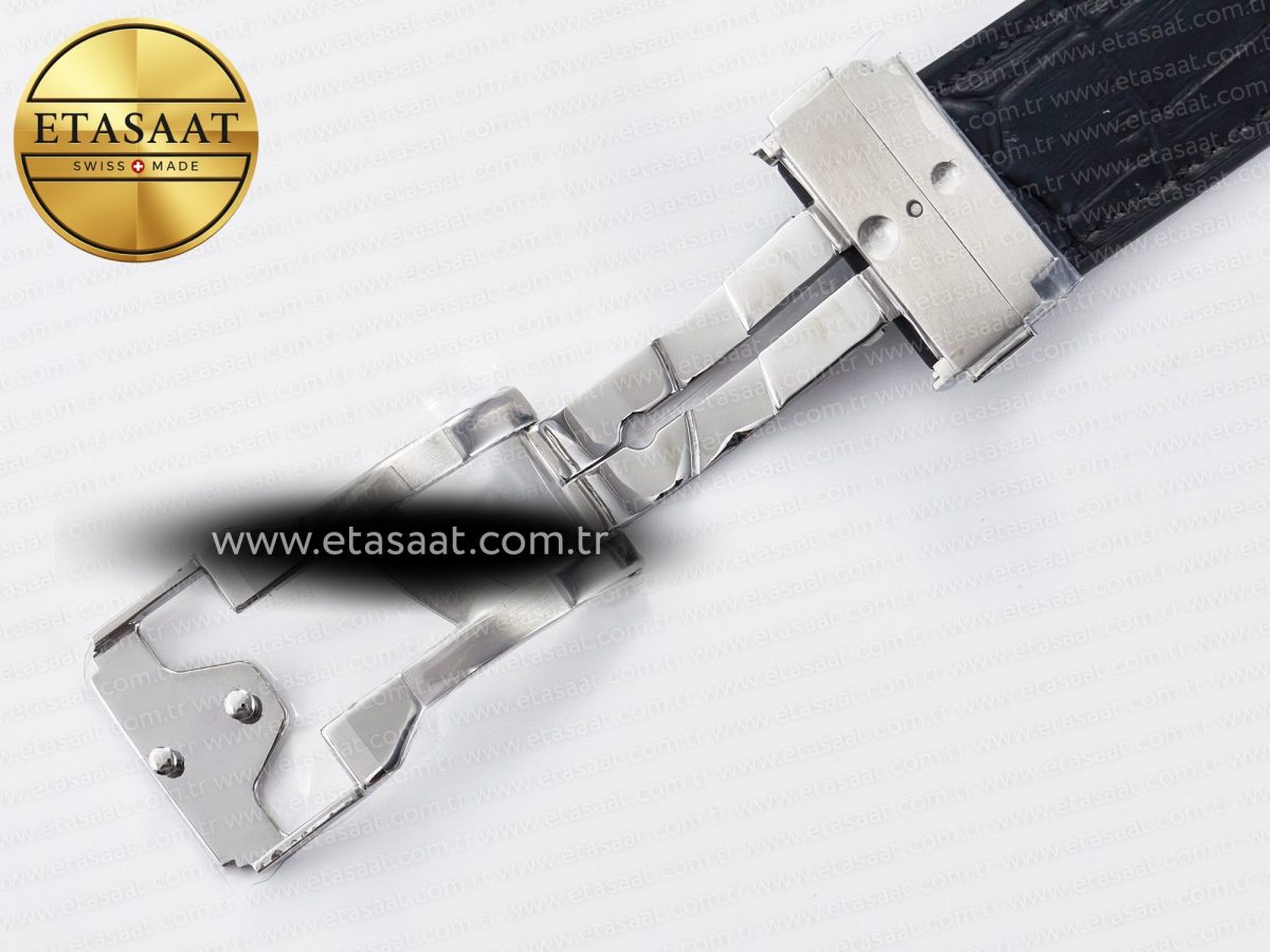Classic Fusion 42mm SS JJF 1:1 Best Edition White Dial on Black Gummy Leather Strap - Görsel 26
