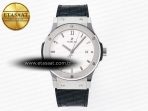 Classic Fusion 42mm SS JJF 1:1 Best Edition White Dial on Black Gummy Leather Strap - Görsel 3