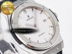 Classic Fusion 42mm SS JJF 1:1 Best Edition White Dial on Black Gummy Leather Strap - Görsel 5