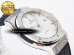 Classic Fusion 42mm SS JJF 1:1 Best Edition White Dial on Black Gummy Leather Strap - Görsel 7