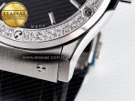 Classic Fusion Bang 42mm HBF 1:1 Best Edition Black Dial Diamonds Bezel on Black Leather Strap A2892 - Görsel 13