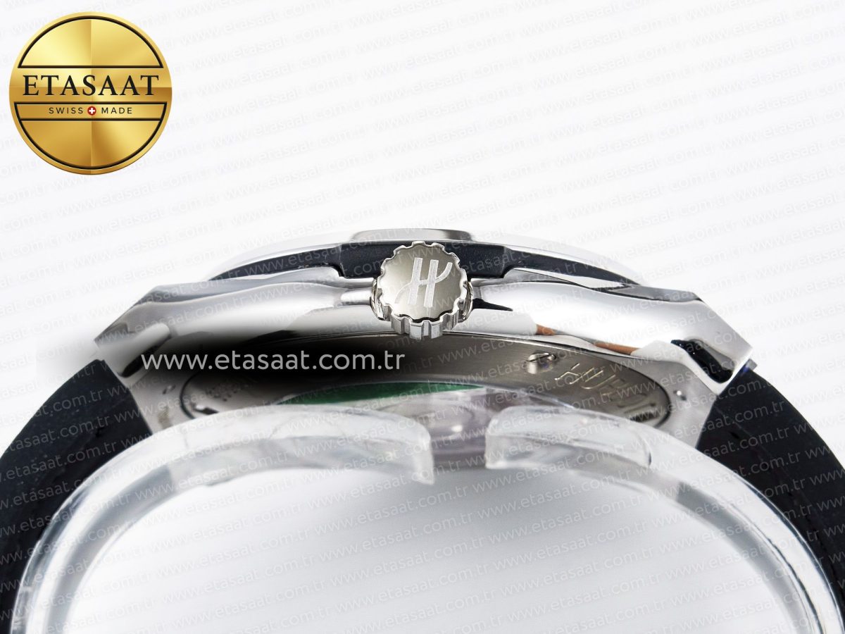 Classic Fusion Bang 42mm HBF 1:1 Best Edition Black Dial Diamonds Bezel on Black Leather Strap A2892 - Görsel 15
