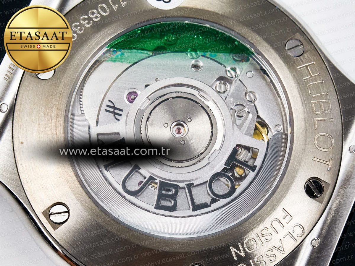 Classic Fusion Bang 42mm HBF 1:1 Best Edition Black Dial Diamonds Bezel on Black Leather Strap A2892 - Görsel 18