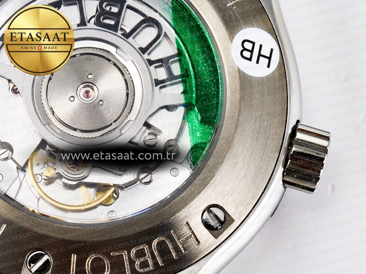 Classic Fusion Bang 42mm HBF 1:1 Best Edition Black Dial Diamonds Bezel on Black Leather Strap A2892 - Görsel 20