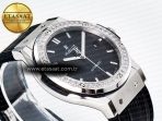 Classic Fusion Bang 42mm HBF 1:1 Best Edition Black Dial Diamonds Bezel on Black Leather Strap A2892 - Görsel 7