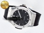 Classic Fusion Bang 42mm HBF 1:1 Best Edition Black Dial Diamonds Bezel on Black Leather Strap A2892 - Görsel 9
