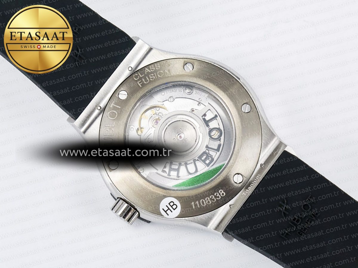 Classic Fusion Bang 42mm HBF 1:1 Best Edition Black Dial Diamonds Bezel on Black Rubber Strap A2892 - Görsel 17