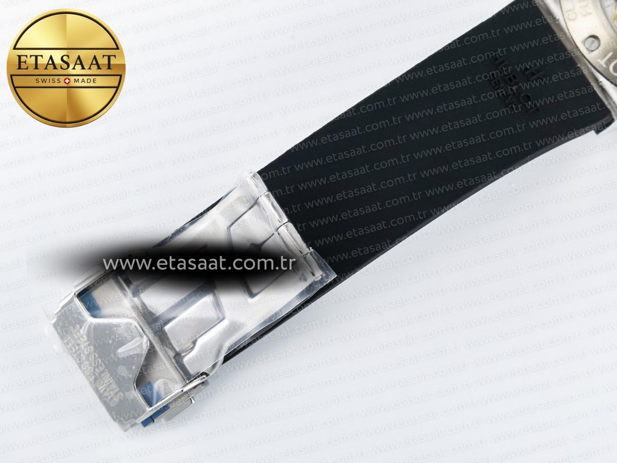 Classic Fusion Bang 42mm HBF 1:1 Best Edition Black Dial Diamonds Bezel on Black Rubber Strap A2892 - Görsel 23