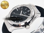 Classic Fusion Bang 42mm HBF 1:1 Best Edition Black Dial Diamonds Bezel on Black Rubber Strap A2892 - Görsel 6