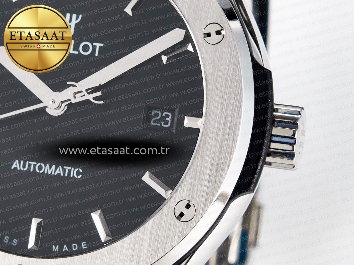 Classic Fusion Bang 42mm HBF 1:1 Best Edition Black Dial on Black Leather Strap A2892 - Görsel 11