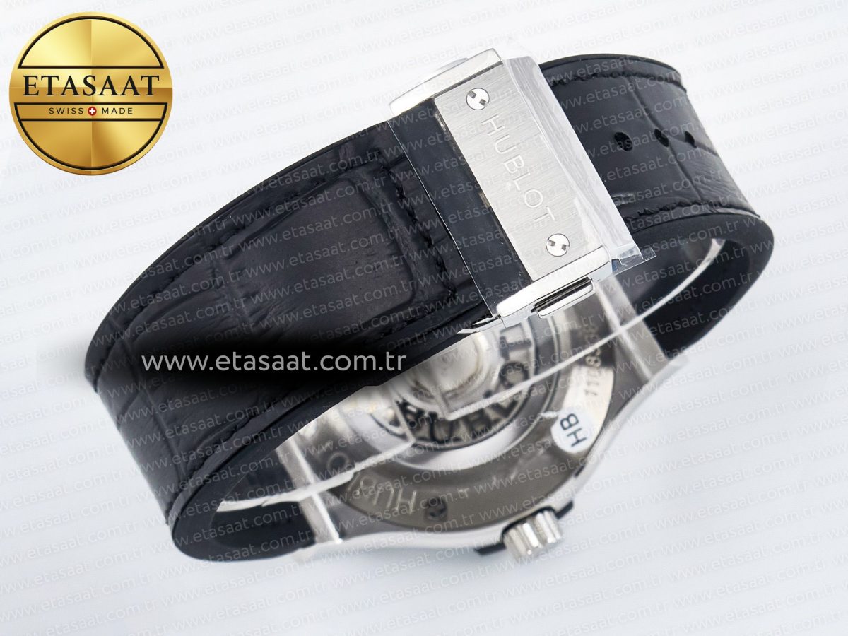 Classic Fusion Bang 42mm HBF 1:1 Best Edition Black Dial on Black Leather Strap A2892 - Görsel 16
