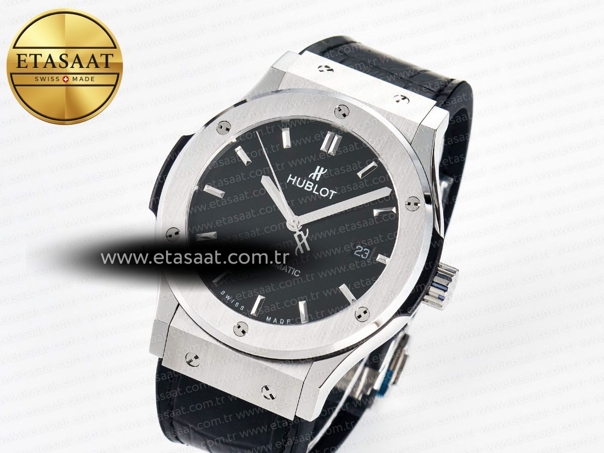 Classic Fusion Bang 42mm HBF 1:1 Best Edition Black Dial on Black Leather Strap A2892 - Görsel 2