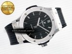 Classic Fusion Bang 42mm HBF 1:1 Best Edition Black Dial on Black Leather Strap A2892 - Görsel 8
