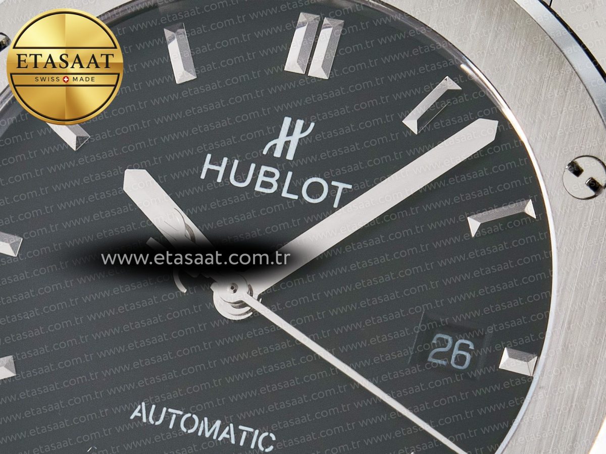 Classic Fusion Bang 42mm HBF 1:1 Best Edition Black Dial on Black Rubber Strap A2892 - Görsel 10