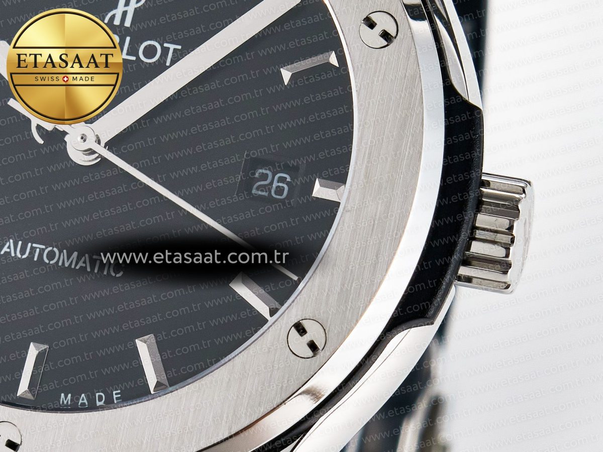 Classic Fusion Bang 42mm HBF 1:1 Best Edition Black Dial on Black Rubber Strap A2892 - Görsel 11