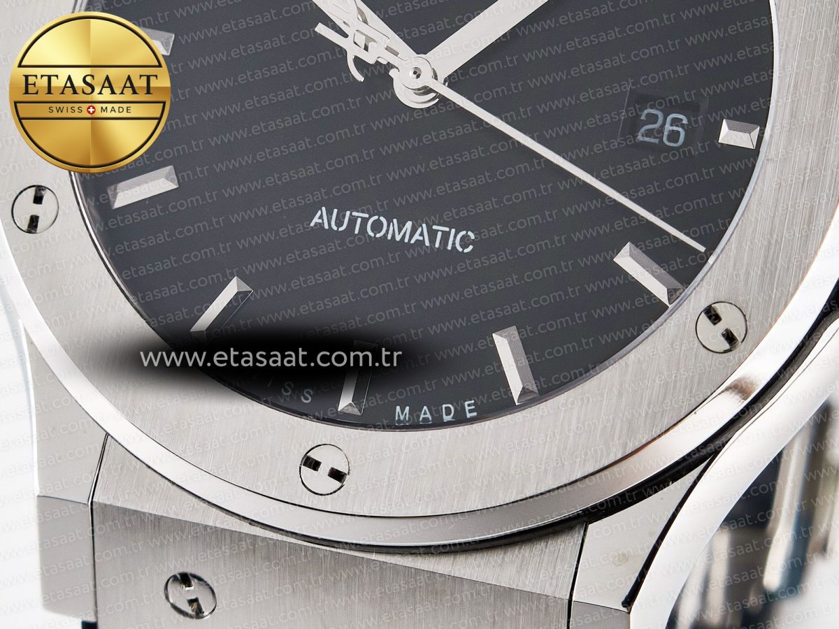 Classic Fusion Bang 42mm HBF 1:1 Best Edition Black Dial on Black Rubber Strap A2892 - Görsel 12
