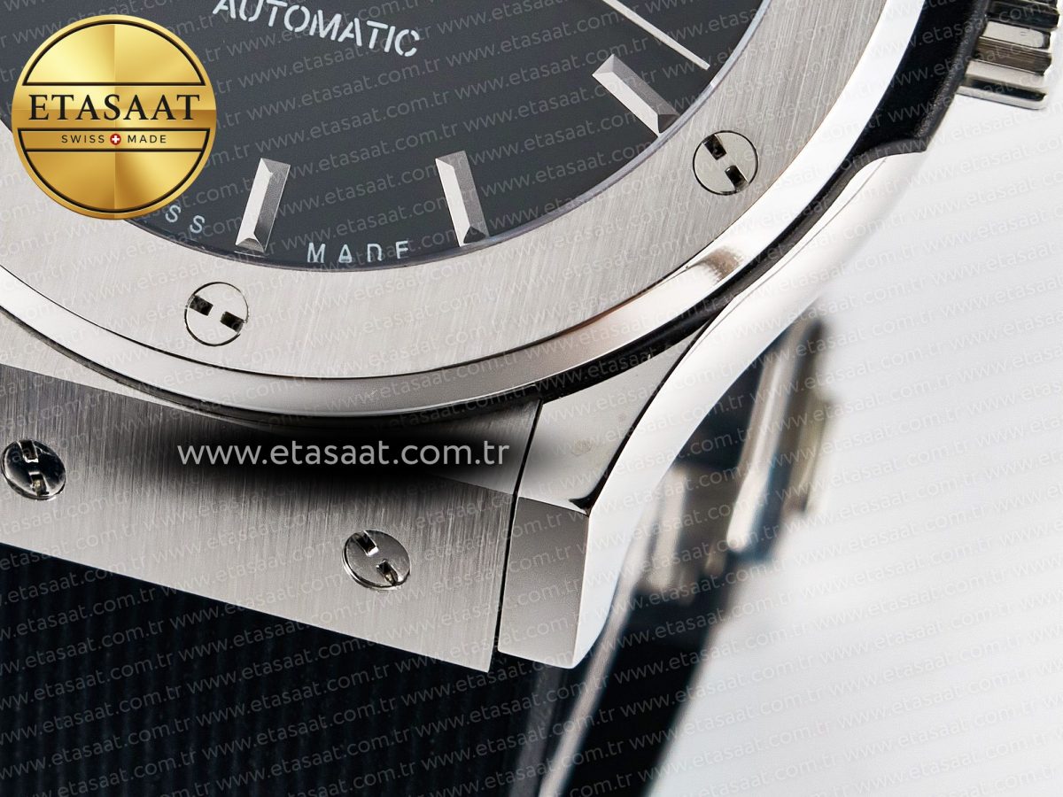 Classic Fusion Bang 42mm HBF 1:1 Best Edition Black Dial on Black Rubber Strap A2892 - Görsel 13