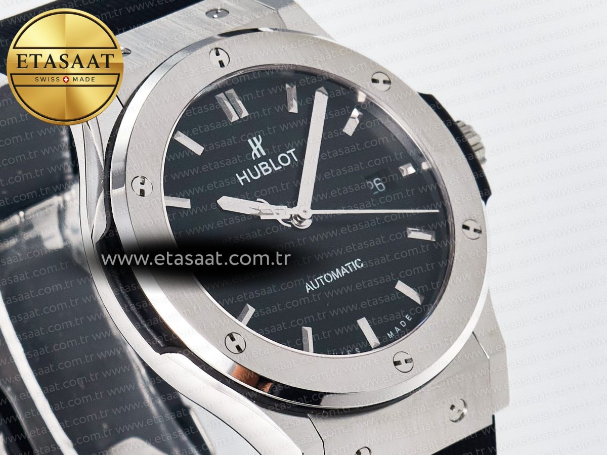 Classic Fusion Bang 42mm HBF 1:1 Best Edition Black Dial on Black Rubber Strap A2892 - Görsel 5