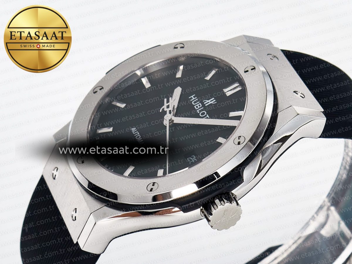 Classic Fusion Bang 42mm HBF 1:1 Best Edition Black Dial on Black Rubber Strap A2892 - Görsel 6