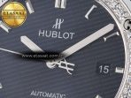 Classic Fusion Bang 42mm HBF 1:1 Best Edition Blue Dial Diamonds Bezel on Blue Leather Strap A2892 - Görsel 10