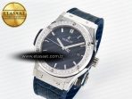 Classic Fusion Bang 42mm HBF 1:1 Best Edition Blue Dial Diamonds Bezel on Blue Leather Strap A2892 - Görsel 2