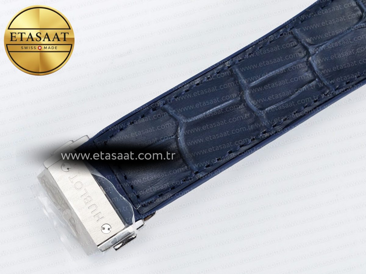 Classic Fusion Bang 42mm HBF 1:1 Best Edition Blue Dial Diamonds Bezel on Blue Leather Strap A2892 - Görsel 24