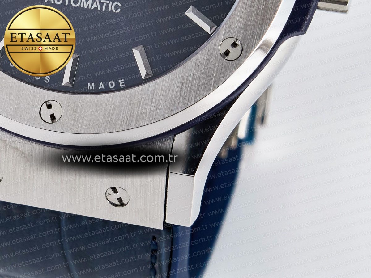 Classic Fusion Bang 42mm HBF 1:1 Best Edition Blue Dial on Blue Leather Strap A2892 - Görsel 13
