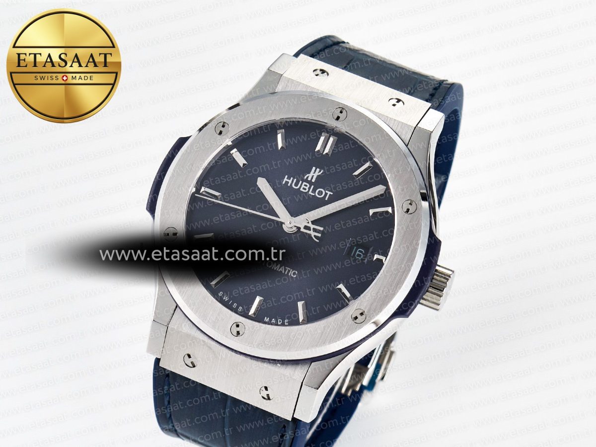 Classic Fusion Bang 42mm HBF 1:1 Best Edition Blue Dial on Blue Leather Strap A2892 - Görsel 2