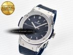 Classic Fusion Bang 42mm HBF 1:1 Best Edition Blue Dial on Blue Leather Strap A2892 - Görsel 2