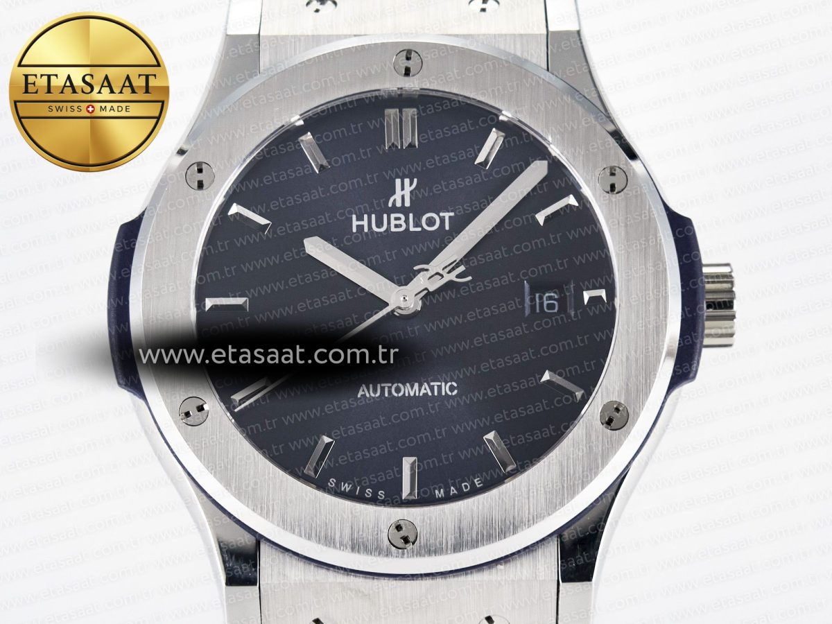 Classic Fusion Bang 42mm HBF 1:1 Best Edition Blue Dial on Blue Leather Strap A2892 - Görsel 4