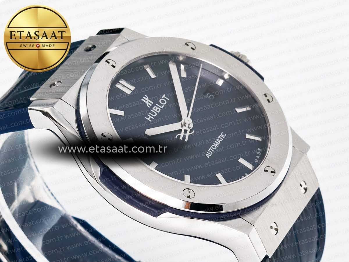 Classic Fusion Bang 42mm HBF 1:1 Best Edition Blue Dial on Blue Leather Strap A2892 - Görsel 7