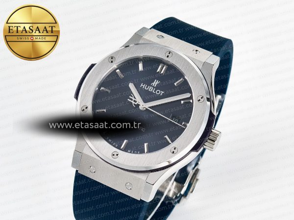 Classic Fusion Bang 42mm HBF 1:1 Best Edition Blue Dial on Blue Rubber Strap A2892