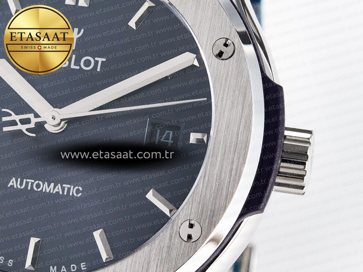 Classic Fusion Bang 42mm HBF 1:1 Best Edition Blue Dial on Blue Rubber Strap A2892 - Görsel 11