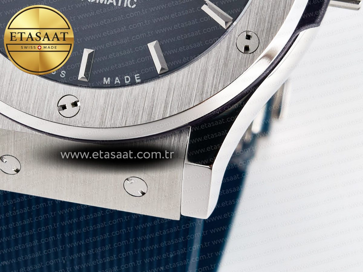 Classic Fusion Bang 42mm HBF 1:1 Best Edition Blue Dial on Blue Rubber Strap A2892 - Görsel 13