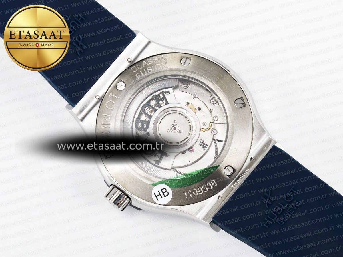Classic Fusion Bang 42mm HBF 1:1 Best Edition Blue Dial on Blue Rubber Strap A2892 - Görsel 17
