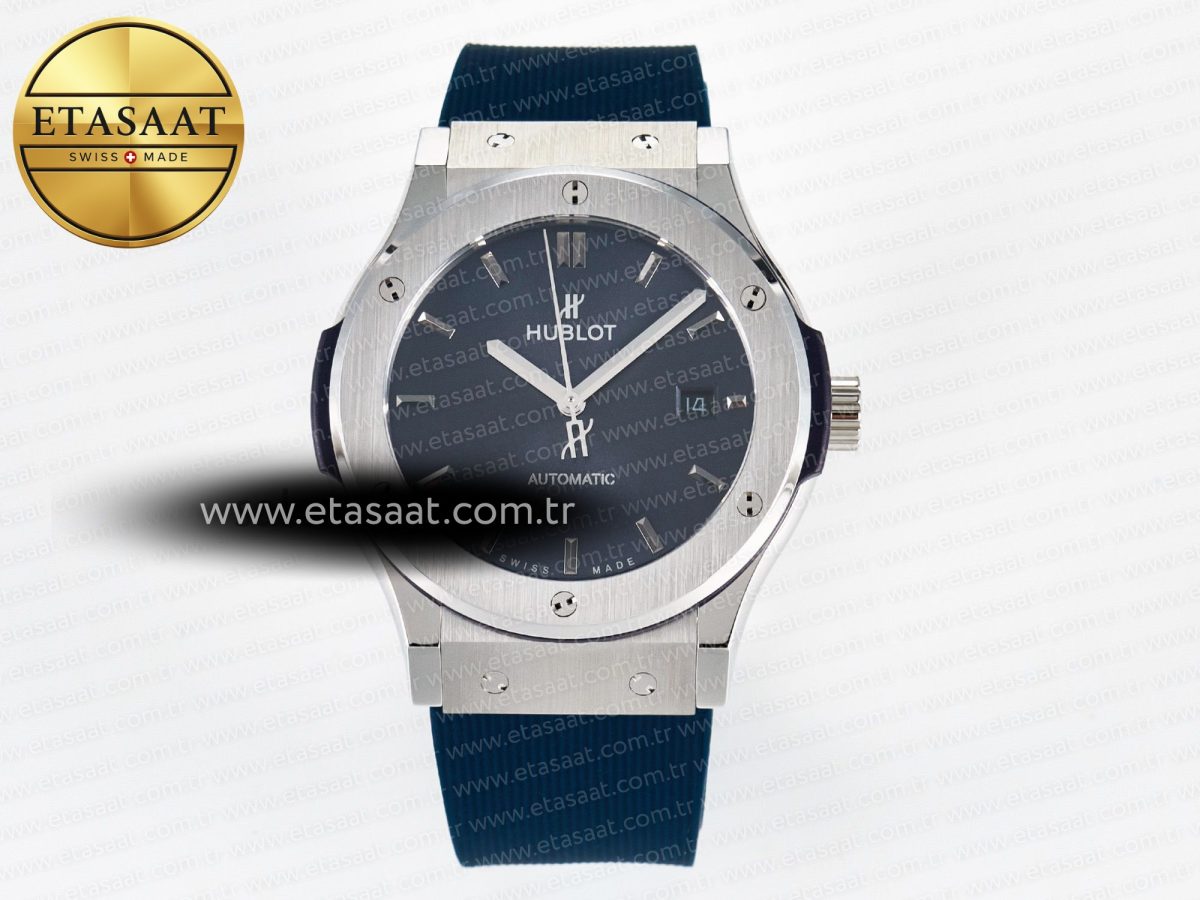 Classic Fusion Bang 42mm HBF 1:1 Best Edition Blue Dial on Blue Rubber Strap A2892 - Görsel 3