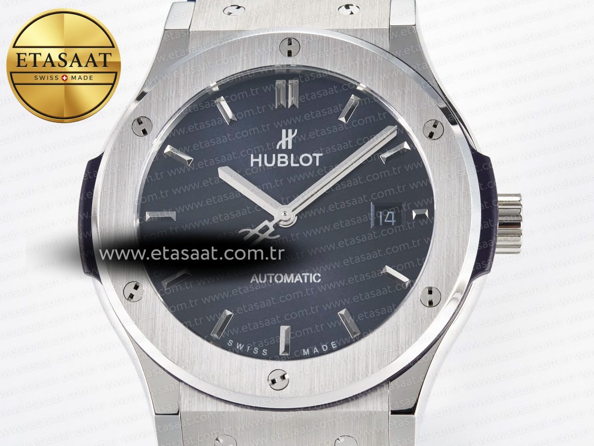 Classic Fusion Bang 42mm HBF 1:1 Best Edition Blue Dial on Blue Rubber Strap A2892 - Görsel 4