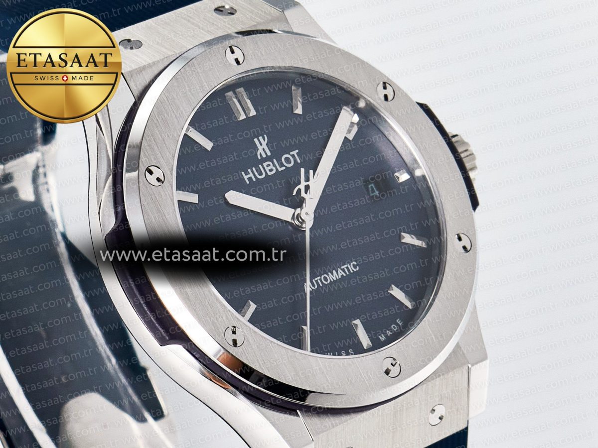 Classic Fusion Bang 42mm HBF 1:1 Best Edition Blue Dial on Blue Rubber Strap A2892 - Görsel 5